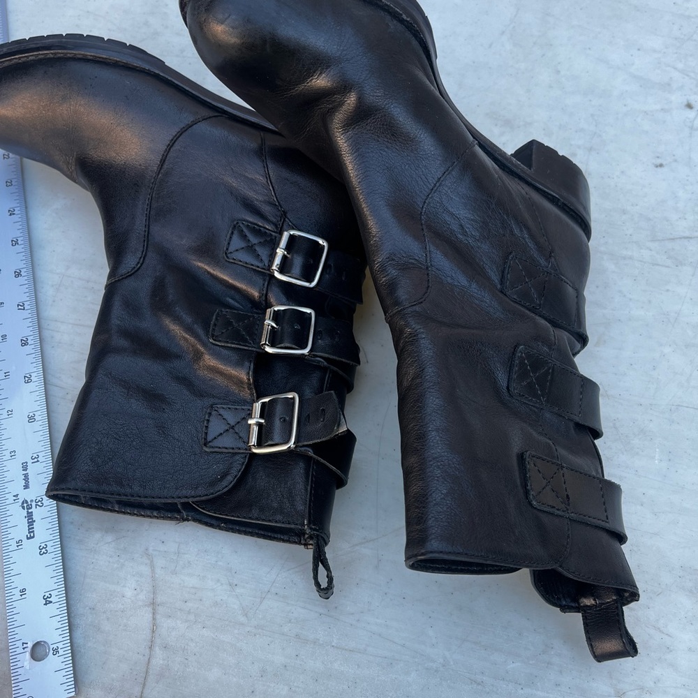 DKNI LEATHER BLACK BOOTS WOMEN 8.5 - Picture 4 of 9